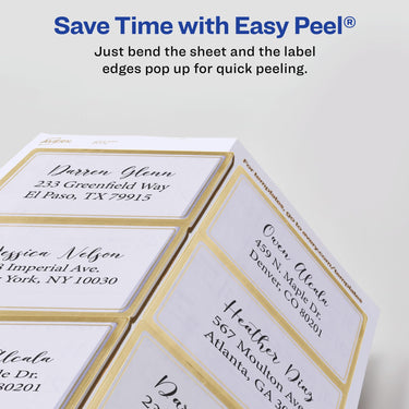 Avery Glossy Clear Labels with Metallic Gold Label Borders, 2